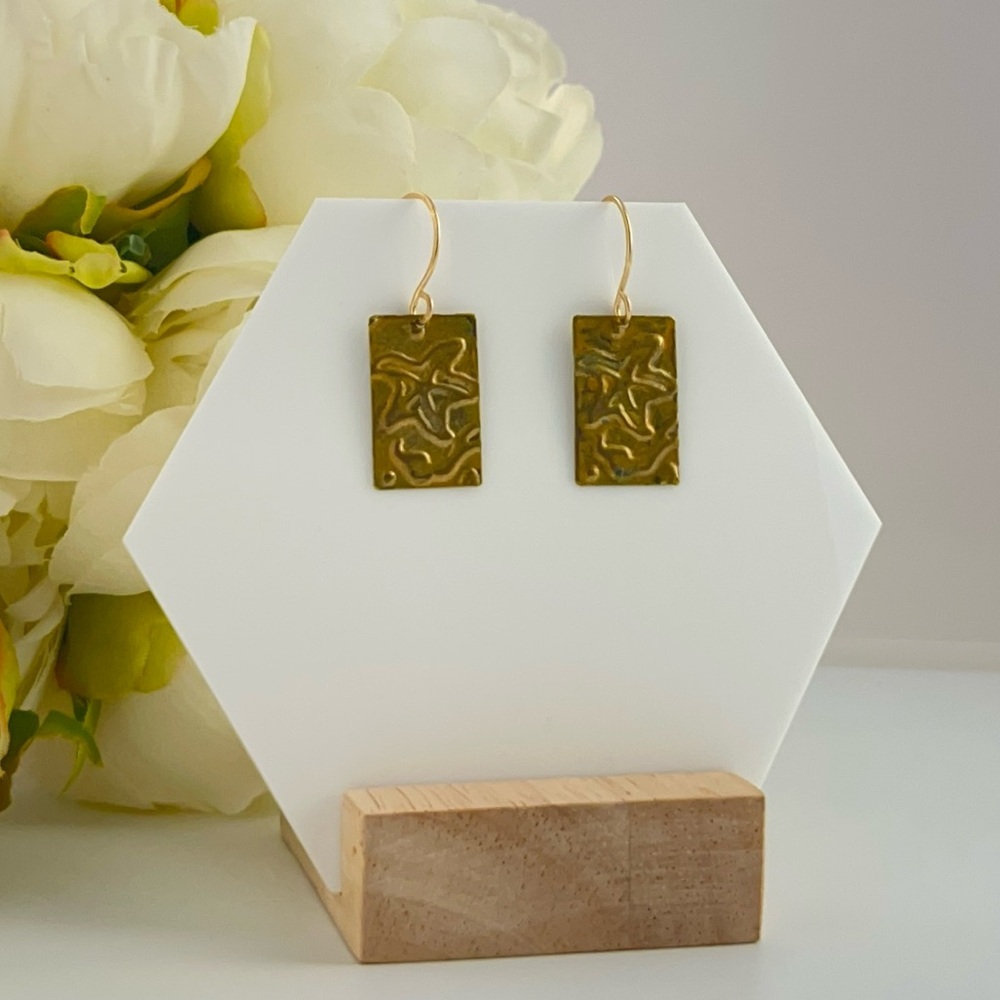 Golden Starfish Hand painted Dangle Earrings